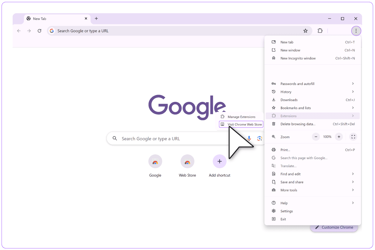 2. Navigate to your browser's extension store.