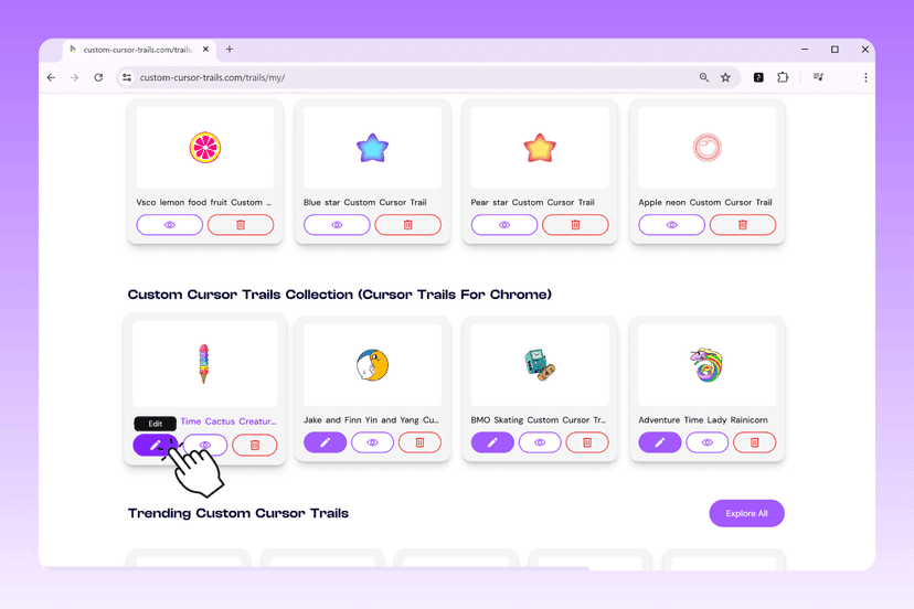 How to manage your trails custom cursor trails