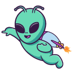 Alien rocket custom cursor trail