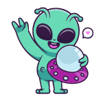 Alien with Spaceship Cursor Trail custom cursor trail