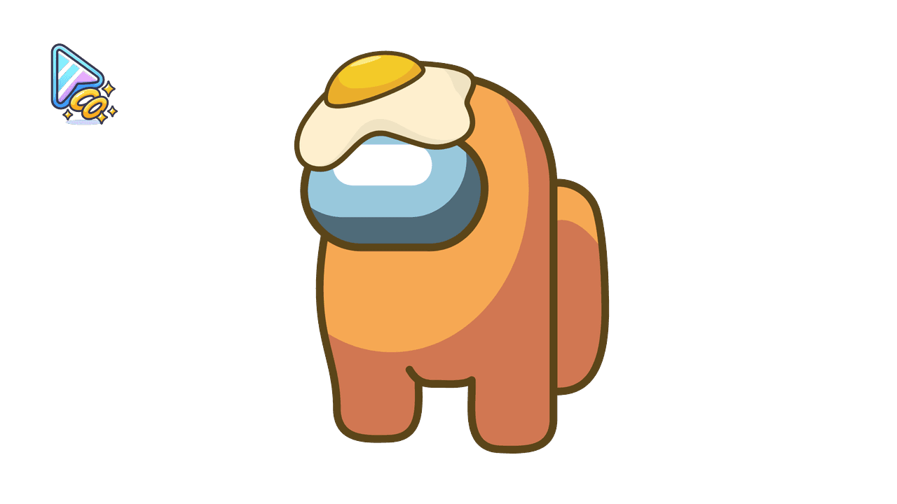 Orange Among Us Character Cursor Trail - Egg Hat Design custom cursor trail
