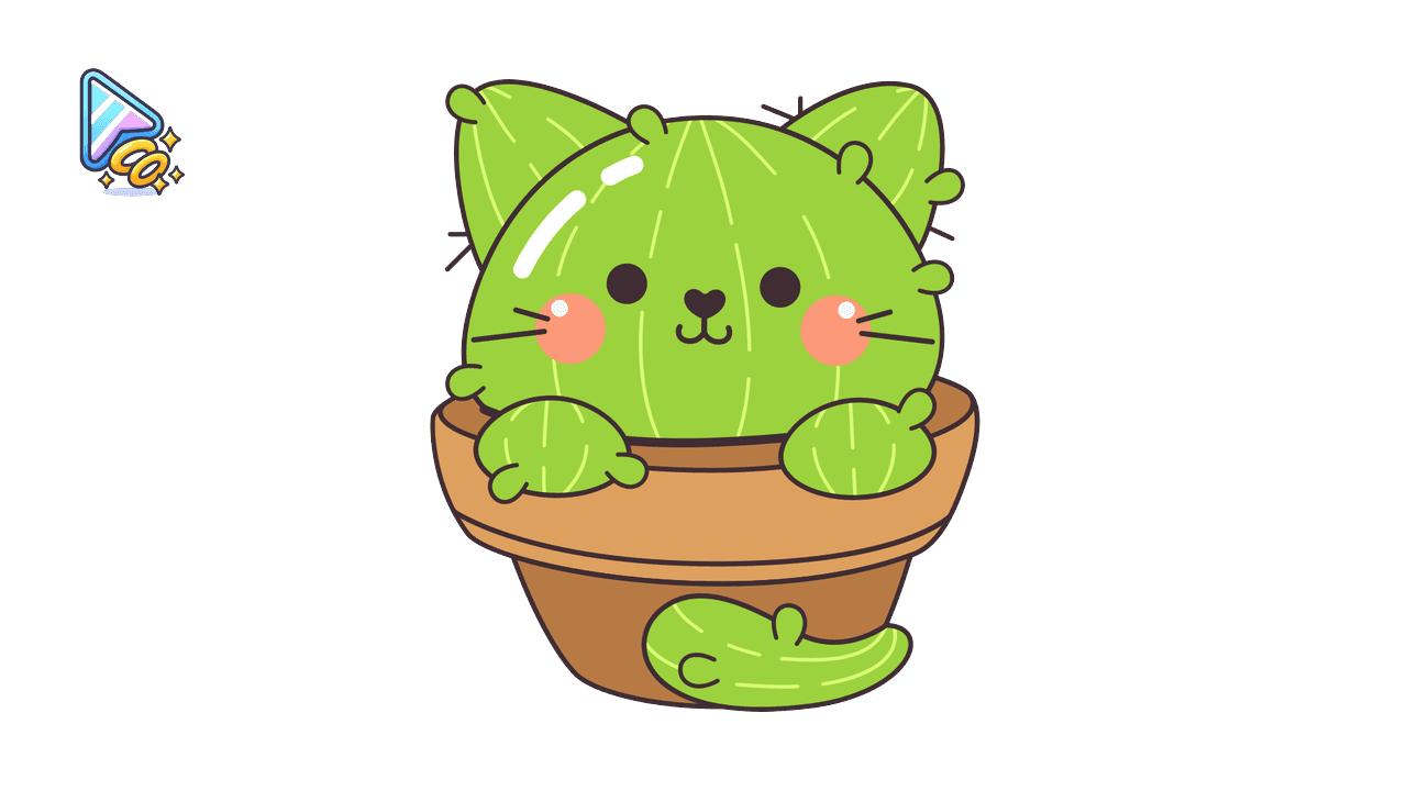 Cute Cactus Cat Trail custom cursor trail