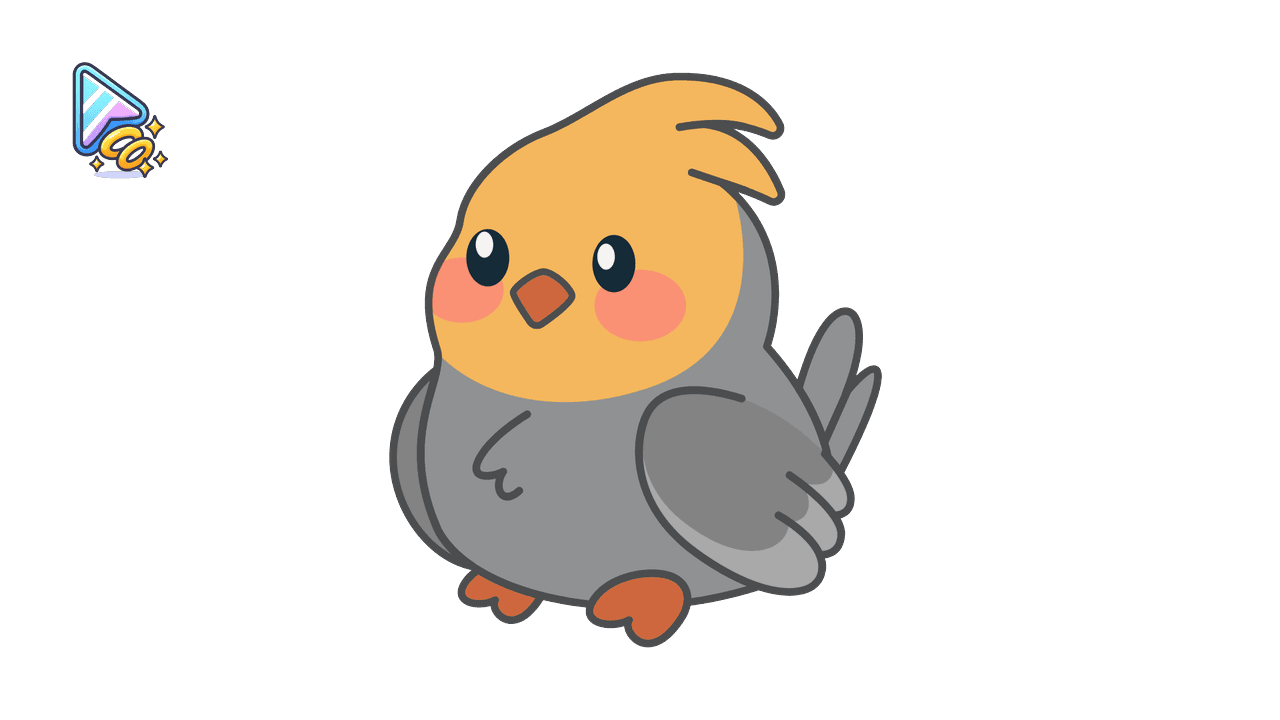 Kawaii Cockatiel Trail custom cursor trail