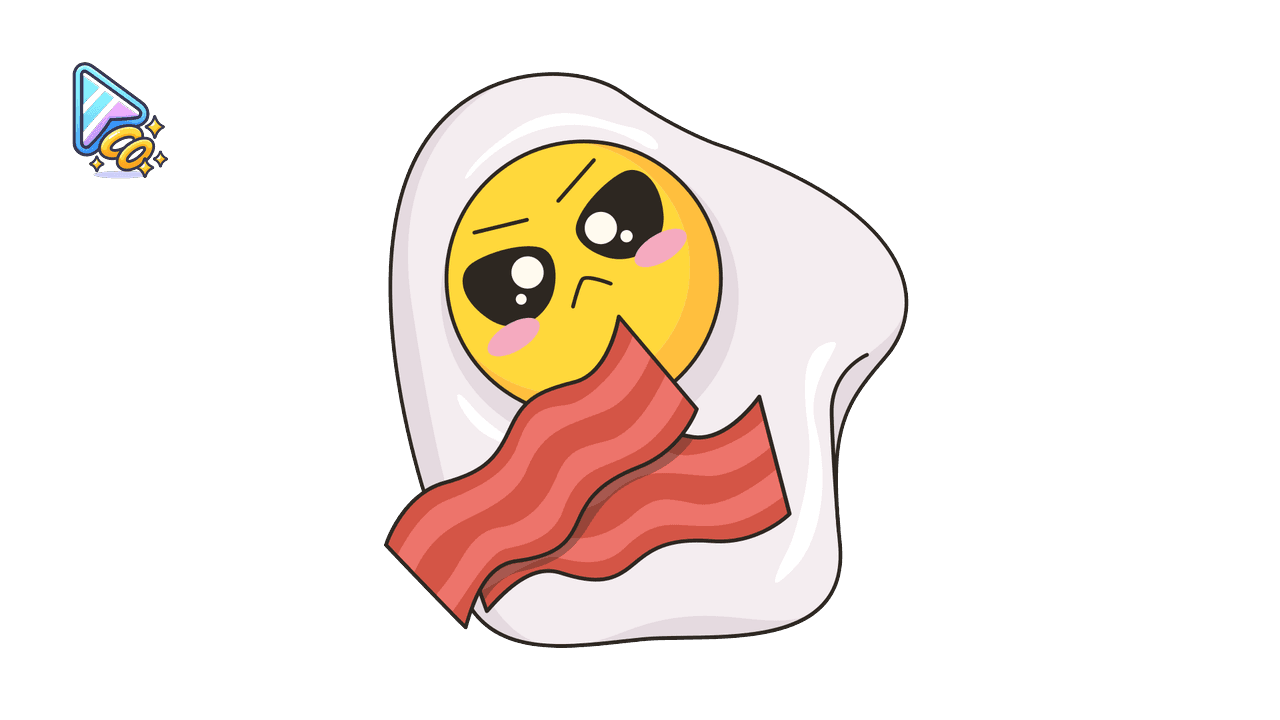Kawaii Egg & Bacon Cursor Trail custom cursor trail