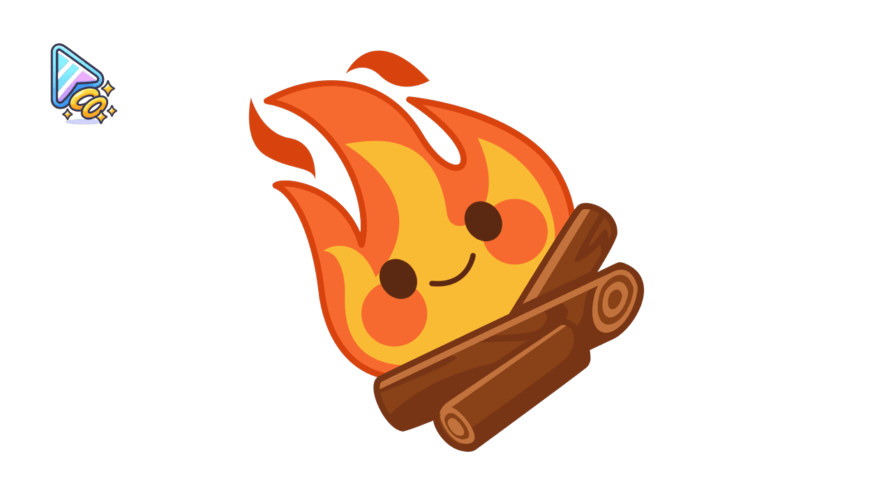 Kawaii Happy Fire Cursor Trail custom cursor trail