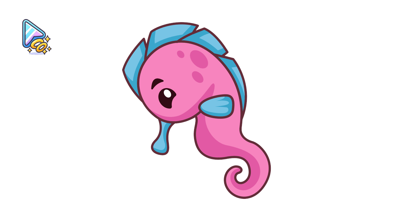 Kawaii Seahorse & Axolotl Cursor Trail custom cursor trail