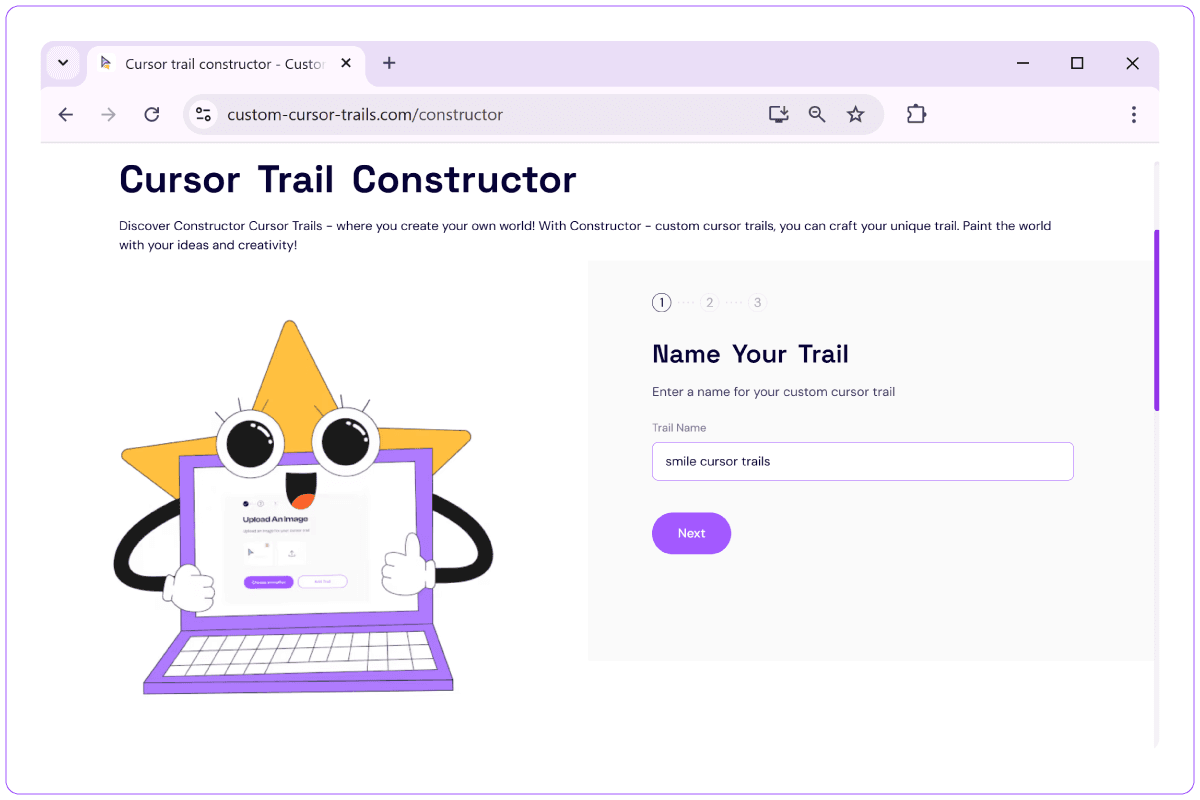 1. Enter a trail name from 2 to 50 characters.