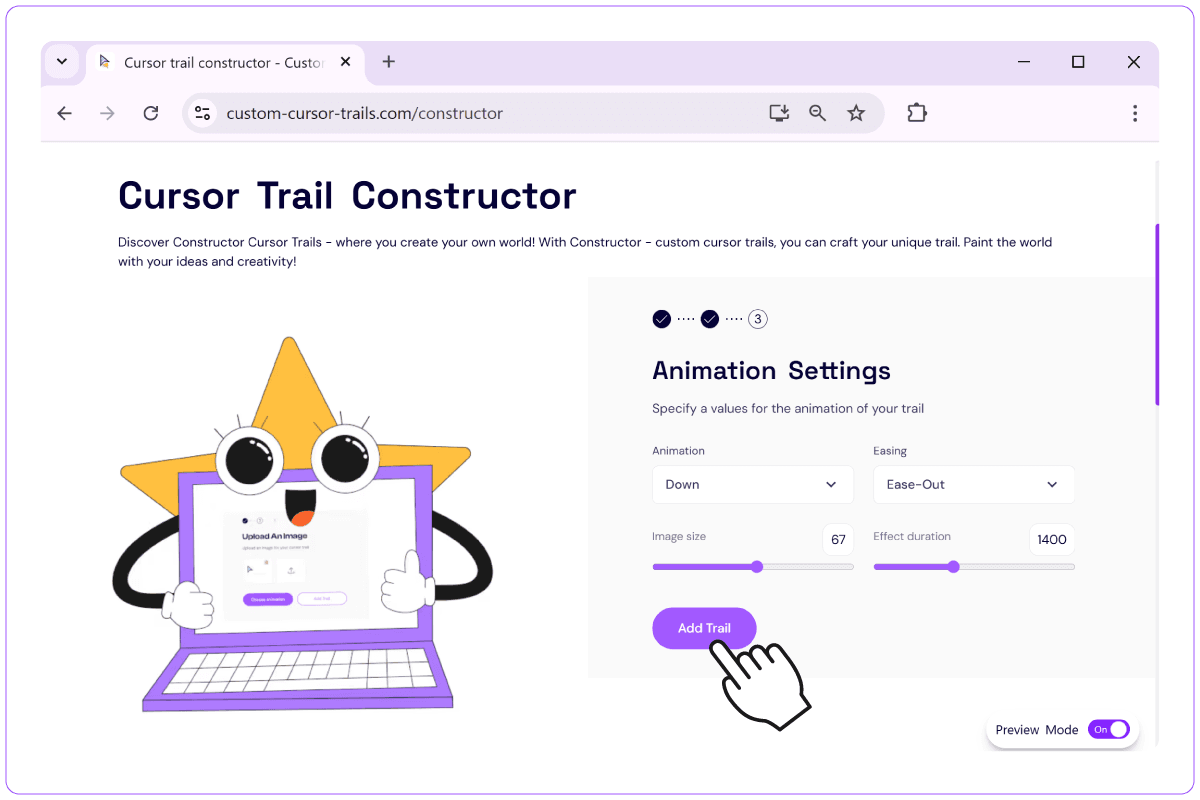 4. Click the 'Add Trail' button to add the trail to your browser extension.